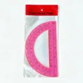 6-zollige rosa transparente Kunststoff Halbkreis Geodreieck Lineal fur Schule und Buro - 6-Zoll-Winkelmesser / Transparentes Rot