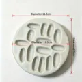 Round ceramic ring tray with multiple oval slots for jewelry display, diameter 11.5cm. - Round Style / 11.5x1.5cm / Round Gray & White Ring Tray