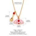 Süße rosa Hörnchen Löffel Erdbeere Anhänger Halskette aus Kupfer mit Goldbeschichtung Mode. - Erdbeerrosa Hase Öffnende Croissant-Halskette