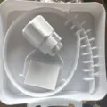 Washing machine water tray replacement parts kit with drain guide brush and cleaning tools white. - Drip Tray + Nut + Universal Deflector + Samsung Deflector + Brush (5-Piece Set)