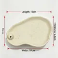 Ceramic incense holder tray, speckled beige irregular shape, jewelry and ring storage dish. - Kidney / With Incense Holder / Creamy Yellow