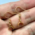Gold Stainless Steel Fishhook Earring Hooks with Bail for DIY Jewelry Supplies. - Earring Hook With Pinch Bail / 1 Piece / Gold