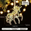 Transparent glitter unicorn Christmas tree hanging ornament holiday party decoration props - Unicorn / Light Green