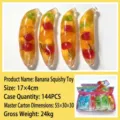 Transparent banana squishy toy slow rebound stress relief fruit fidget toy for kids - [Crystal Slime] Filling / Banana Squishy