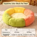 Accogliente lettino in peluche per animali con design floreale colorato, morbido tappetino in flanella. - M (42*42cm) / Nido di Petali di Dopamina / Mix Rosso Giallo Rosa