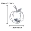 White metal wire pumpkin candle holder for Halloween and home decor table ornament. - Iron Wire Apple Candle Holder / White