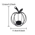 Black iron pumpkin candle holder tabletop iron art ornament for home decor 13.4cm - Iron Wire Apple Candle Holder / Black