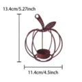Metal pumpkin candle holder iron art autumn harvest table decor for home indoor use display. - Iron Wire Apple Candle Holder / Red