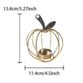 Gold iron pumpkin candle holder decorative tabletop centerpiece for home festival decor. - Iron Wire Apple Candle Holder / Gold