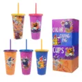 Juego de vasos de plástico que cambian de color de Halloween con pajitas fiesta - Multicolor
