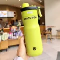 Lime green spray insulated water bottle, portable stainless steel sports flask for outdoor use. - 650ml / Lime