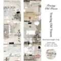 Vintage washi tape for journaling, 50mmx2m retro collage decorative masking tape diy. - Tracing Old Traces (Chaos Letter Paper) / 50mm Wide x 2m Long