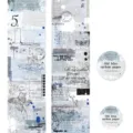 Vintage retro washi tape oude blauwe letterhead decoratieve masking tape voor dagboek knutselen - Oud Blauw Briefpapier (Chaos Briefpapier) / 50mm Breed x 2m Lang