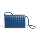 Handgemaakte geweven leren crossbody tas blauwe schouderklep kleine vierkante tas stijl - Berlijns Blauw