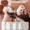 Thickened plaid pet vest for small dogs and cats, winter warm puppy clothes with size chart. - XXL (Recommended Weight 15-20斤) / Brown Snowman Plaid (Detachable Belly Cover)