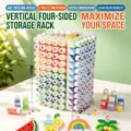 Rotating fuse bead storage tower 4-sided organizer with 11 tiers and storage bottles - Rotating Bead Storage Tower - 11 Tiers + 221 Bottles + Glitter KT Stickers