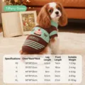 Suéter de punto con cuello polo retro para perros pequeños, bordado de pastel verde tiffany. - XS / Verde estilo Hong Kong