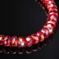 Red faceted crystal rondelle beads 8x5mm DIY bracelet necklace jewelry making supplies - Bright Red (Vermilion Lampwork)