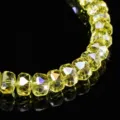 8x5mm faceted crystal glass rondelle beads for DIY handmade jewelry crafting and bracelets. - Lemon Yellow (Honey Lemon Jade-Like)