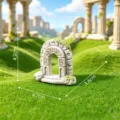 Ornamento de arco de ruina de resina en miniatura para microlaisaje terrario decoración - 4.2x4.7x1.6cm / 1# Puerta Redonda