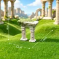 Miniatura columna romana resina ruina estatuilla para microlandscape bricolaje terrario - 4x3.8x1.8cm / 3# Pilar de Viga
