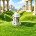 Miniatura columna ruina romana de resina para terrario micro paisaje decoracion - 4.2x2.8x2.7cm / 4# Torre con Cúpula
