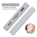 Professional rectangular nail file 100/180 grit double sided manicure tool for shaping nails. - Grey Square Sponge Nail File