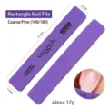 Professional purple rectangular nail file 100/180 grit sponge sanding tool for manicure. - Purple Square Sponge Nail File