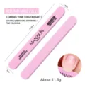 Professional double-sided nail file 100/180 grit manicure tool for shaping and polishing nails. - Pink Double Round Head Sponge Nail File