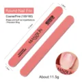 Professional pink oval nail file set, 100/180 grit double-sided emery board for manicure care. - Orange Double Round Head Sponge Nail File