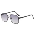 Men's stylish polarized sunglasses, black metal frame, cool gradient grey lenses. - Black Frame Double Gray Photochromic Lens (Non-Polarized)