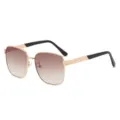 Gafas de sol hombre polarizadas retro cuadradas metal lentes degradadas, ideales para conducir. - Montura Dorada Lente Doble Marrón Fotocromática (No Polarizada)