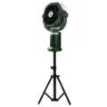 Portable outdoor camping fan with tripod stand, multi-speed rechargeable cooling fan. - Army Green