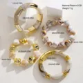 Boho acrylic resin and metal chunky stackable bracelet set for women fashion jewelry - Beaded Bracelet (6746901HB)