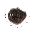 Brown boar bristle hair brush massage comb portable styling tool compact square design 8x8cm - Portable Boar Bristle Brush