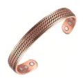 Copper magnetic therapy cuff bracelet vintage wheat pattern adjustable energy bangle jewelry - Copper Twisted Wire Bangle-2 / Copper