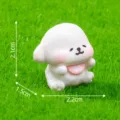 Mini witte puppy figuur voor microlandschap tuindecoratie, schattig hars ornament - Slab