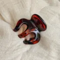 Tortoise shell hair claw clip for women, stylish brown resin hair accessory for daily styling. - 5cm Round Spring / Glossy Tortoise Shell