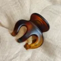 Tortoise shell hair claw clip, minimalist gradient amber design for daily elegant hair styling. - 5cm Round Spring / Matte Amber