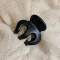 Minimalist black hair claw clip, matte finish hair accessory for daily stylish hair updos. - 5cm Round Spring / Frosted Black