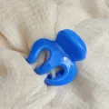 Blue plastic hair claw clip, elegant minimalist pumpkin design for daily hair styling. - 5cm Round Spring / Blue