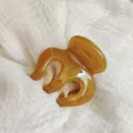 Amber acrylic hair claw clip for women, stylish and minimalist hair accessory for daily styling. - 5cm Round Spring / Mustard Yellow