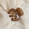Brown translucent hair claw clip, minimalist geometric hollow design for daily styling. - 5cm Round Spring / Milk Tea