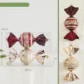 Weihnachten Süßigkeiten Form Weihnachtsbaum Hängeornamente Set, festliche Glitzer Deko. - 481-5 Süßigkeiten Ornament