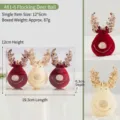 Weihnachtskugel Beflockter Hirsch Anhänger Set, glitzerndes Geweih festliche Deko. - 481-6 Beflocktes Rentier Ornament