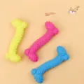 TPR spike bone dog chew toy, colorful pet teething toy for small dogs interactive play - Random Color