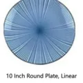 Japans stijl 10 inch keramisch dinerbord met blauw gestreept patroon voor de thuiskeuken. - Gelijnde ronde schaal (10 inch)