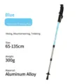 Adjustable aluminum trekking pole for hiking and mountaineering, lightweight 300g size 65-135cm - Blue