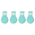 Waterproof silicone pet boots in mint green with secure white velcro straps set of four. - Green Foot Cover