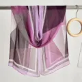 Eleganter langer Seidenschal für Damen in Violett, leichtes Sommer Tuch für Strand und Alltag. - Color block polka dot purple / 160
